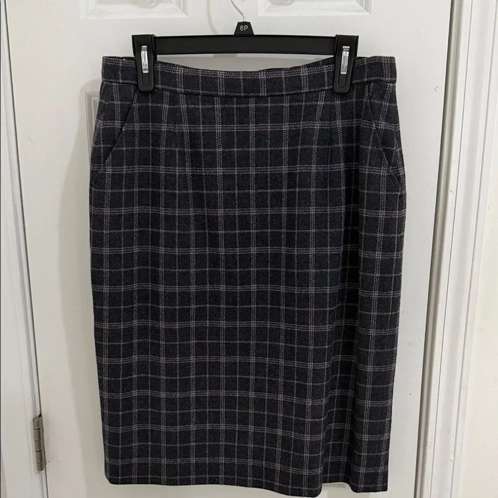 Pendleton Vintage Classic Black and Gray Plaid Women's Skirt Size 12
